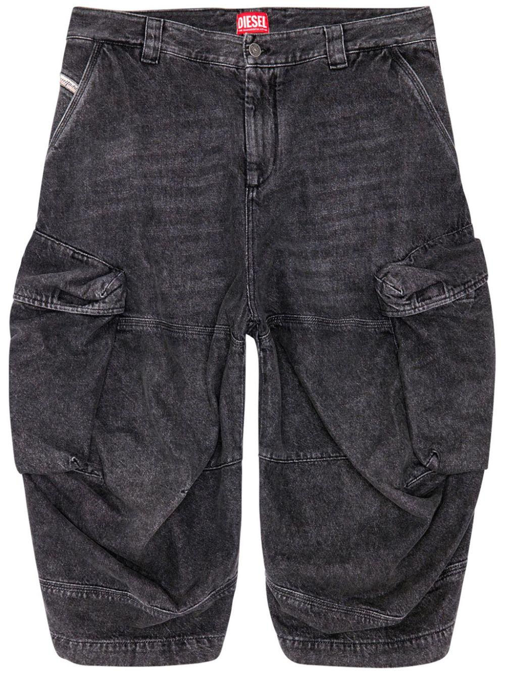 DIESEL メンズ グレー D-arne カーゴショーツ ハーフパンツ