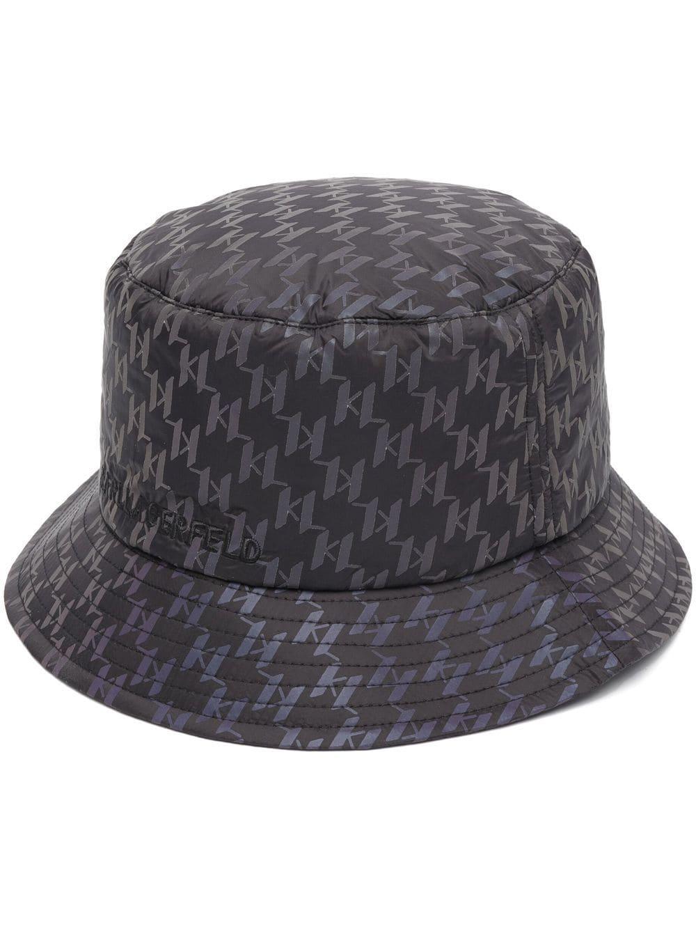 Karl Lagerfeld Monogrampattern Buckethat in Gray Lyst