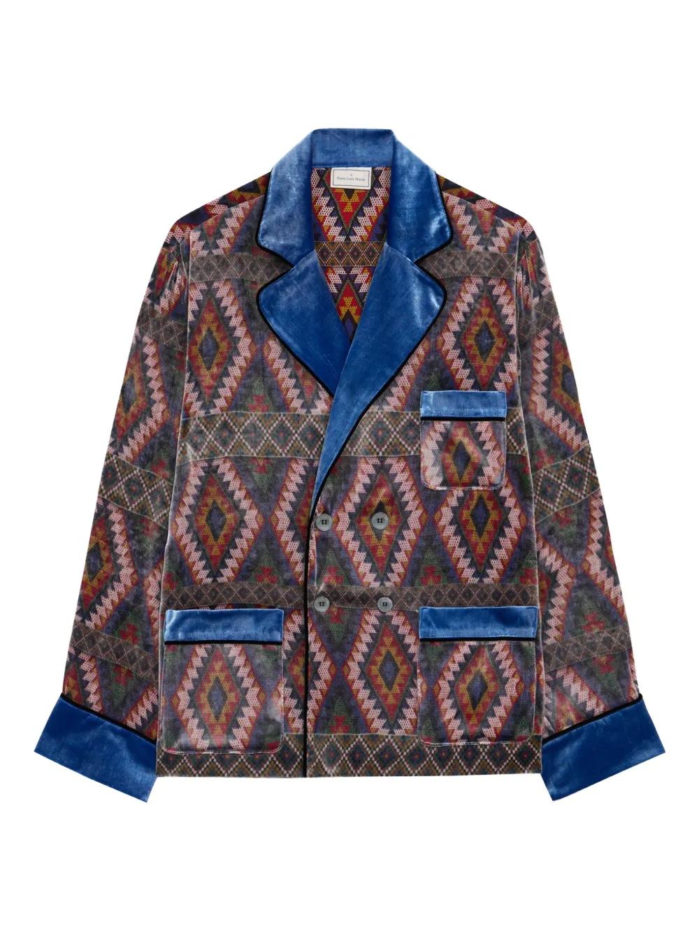 ジャケット Pierre Louis Mascia Jackets FANCY Jacket Silk in DAMASK SKY | Pierre-Louis Mascia®