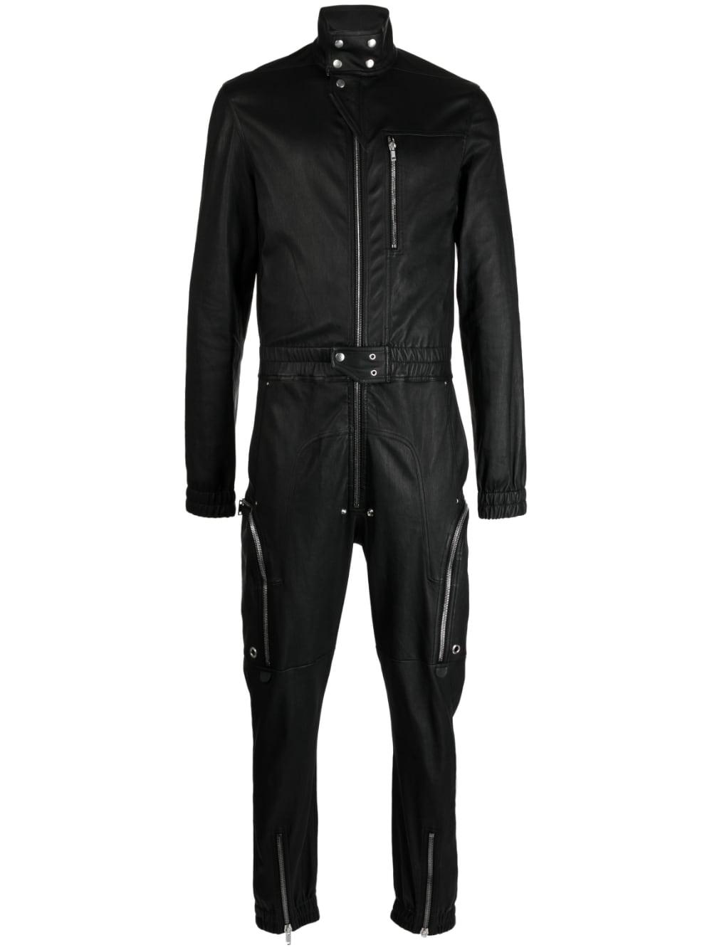 Rick Owens Zip-up Leather Jumpsuit in Black for Men | Lyst