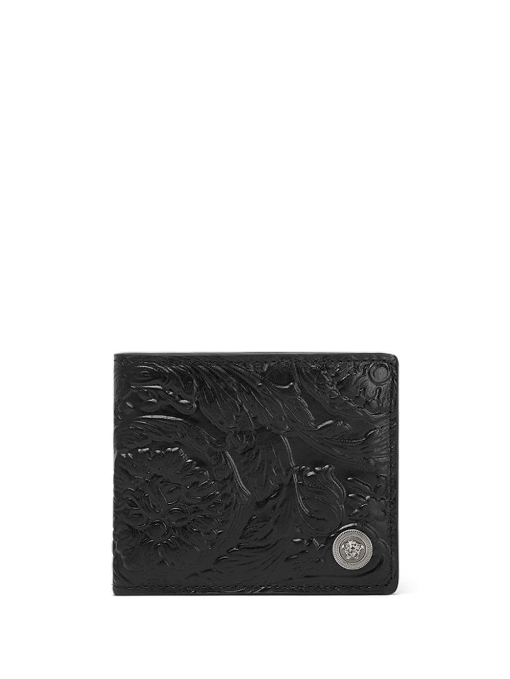 Versace Barocco-Embossed Bi-Fold Wallet in Black for Men | Lyst