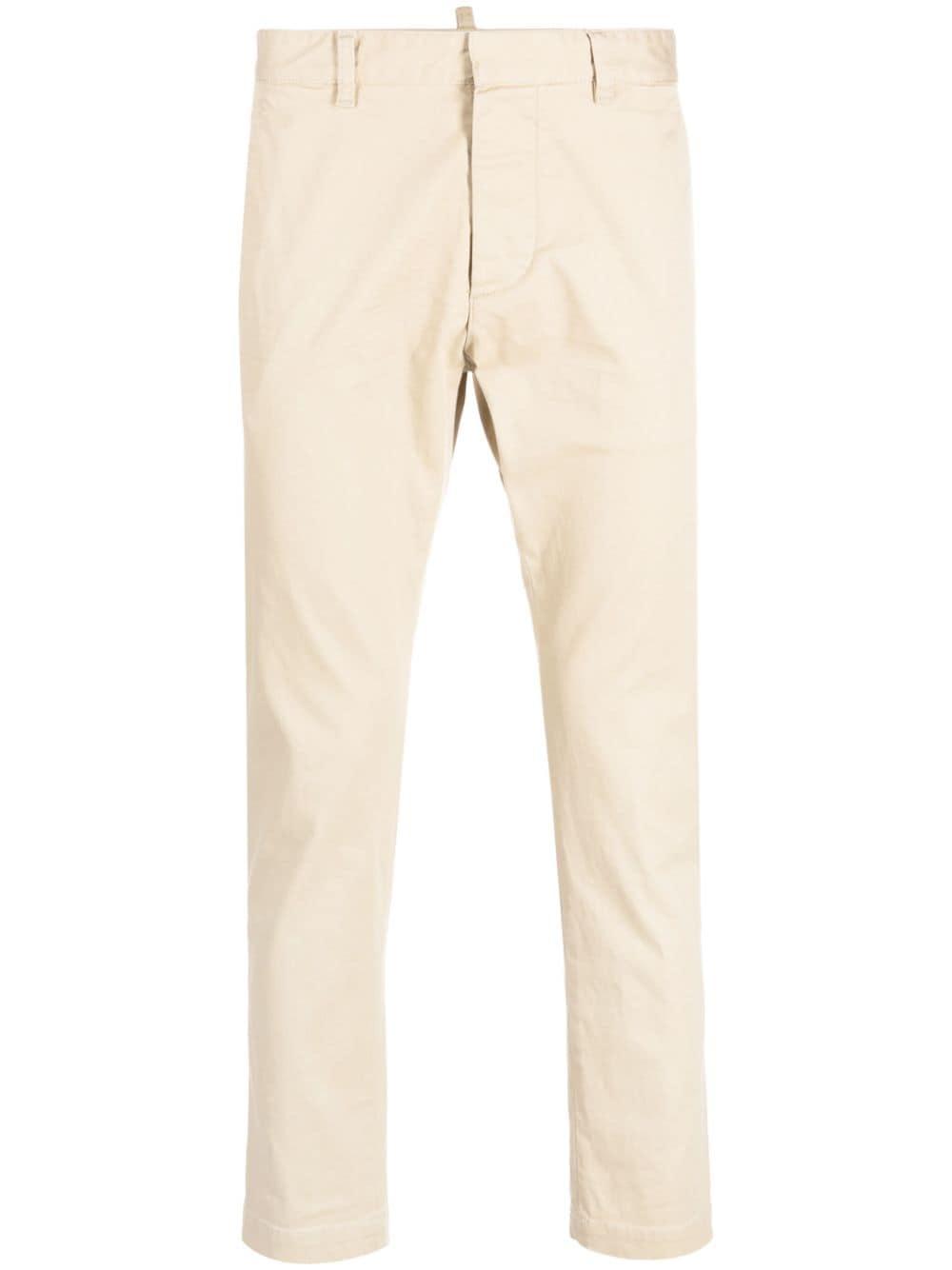 DSquared Low rise Slim fit Cotton Chinos in Natural for Men Lyst UK