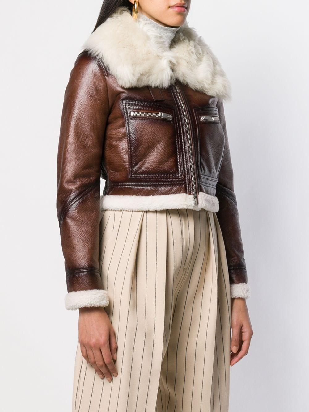 crop shearling jacket