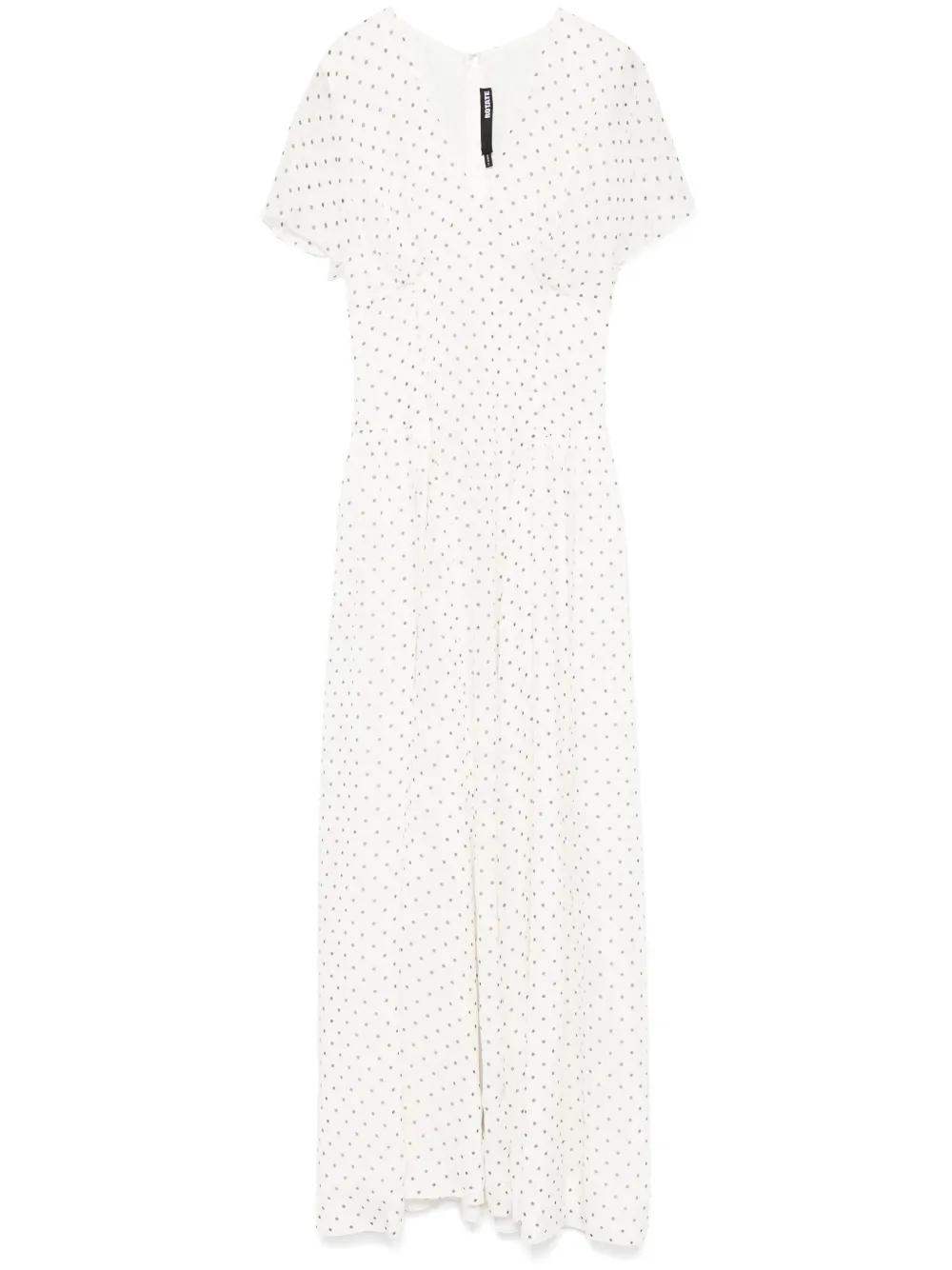 ROTATE ロテート ワンピース Polka-dot midi dress996784 Polka-dot midi dress in white - Rotate | Mytheresa
