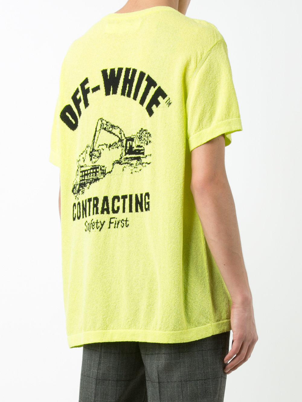 Off-White c/o Virgil Abloh Construction T-shirt in Green for Men | Lyst