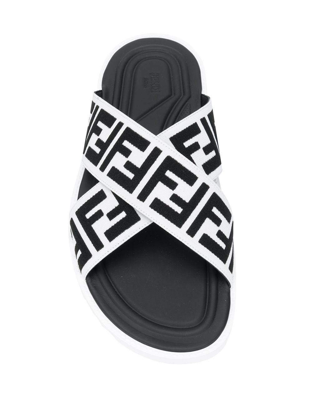 Fendi Rubber Ff Logo Slides in Black for Men - Save 56% - Lyst