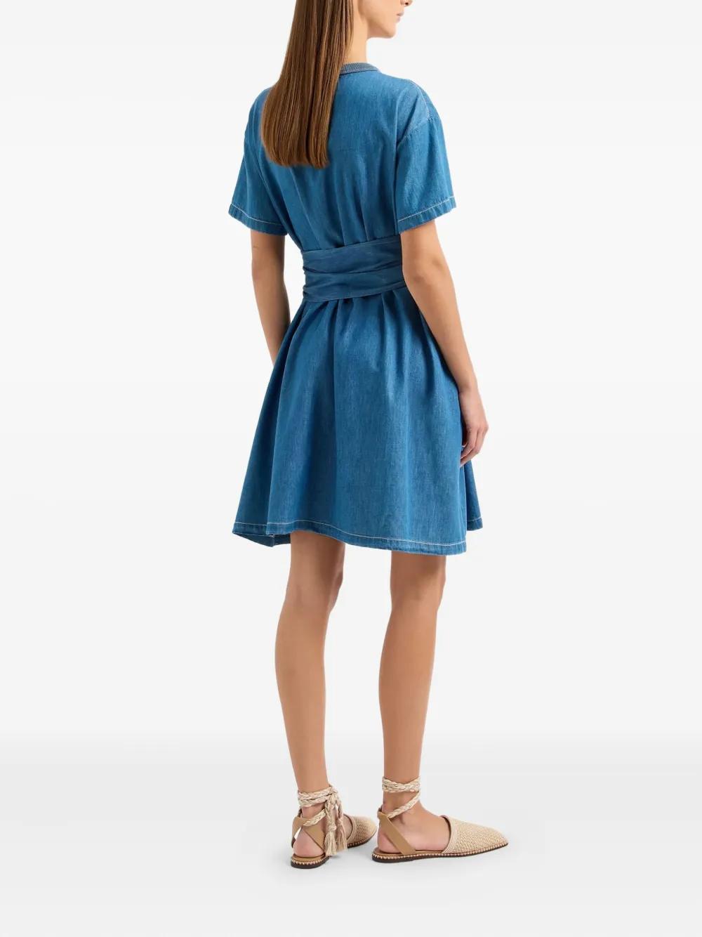ワンピース EMPORIO ARMANI Woman Dress Blue EW001536TE14039 UA044 Emporio Armani Blue Dresses Women's Clothing at Neiman Marcus