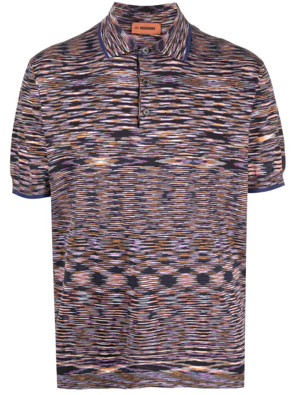 Missoni Striped Cotton Polo Shirt in Black for Men | Lyst