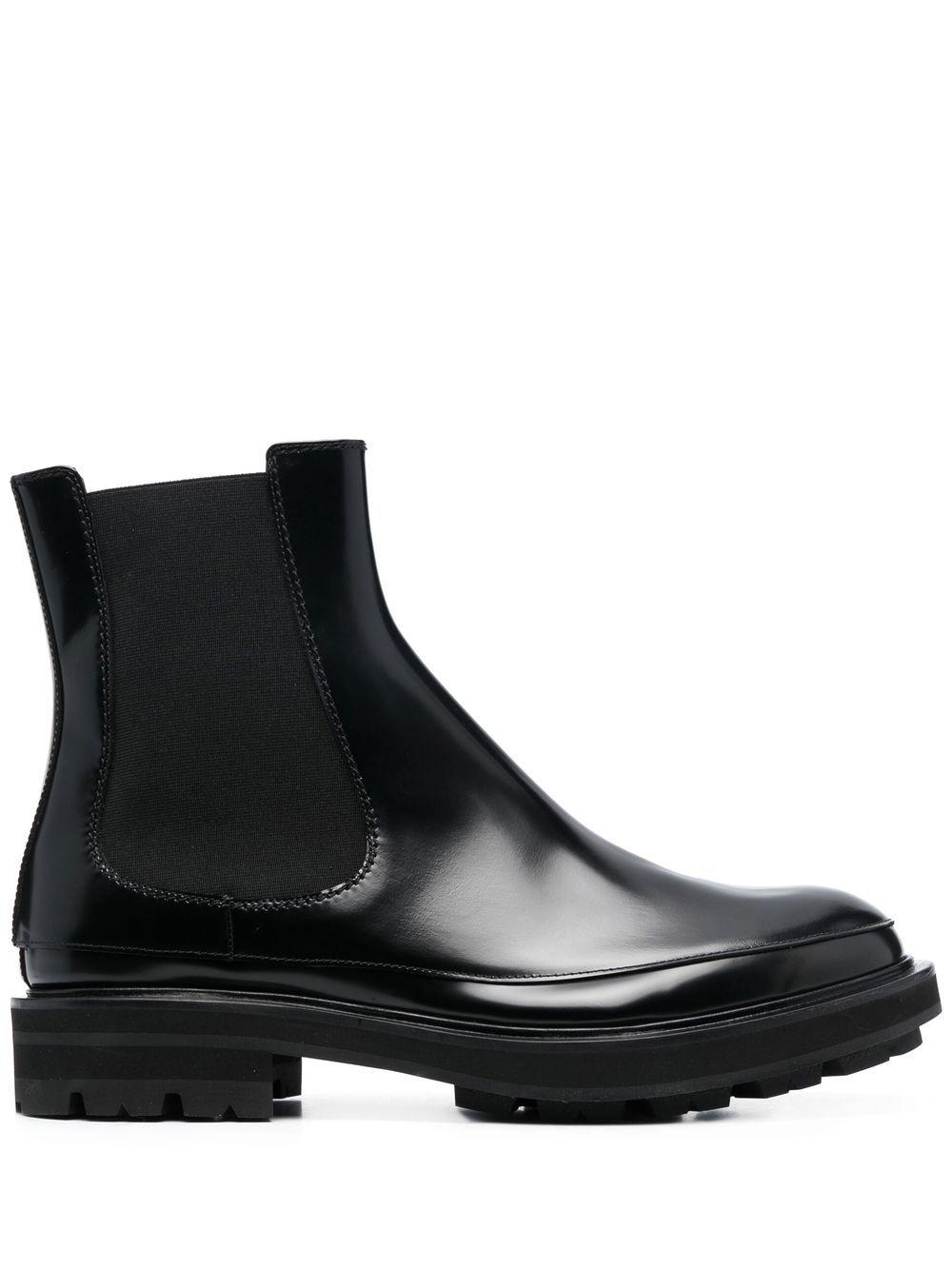Alexander McQueen Lug-sole Ankle Chelsea Boots in Black for Men | Lyst