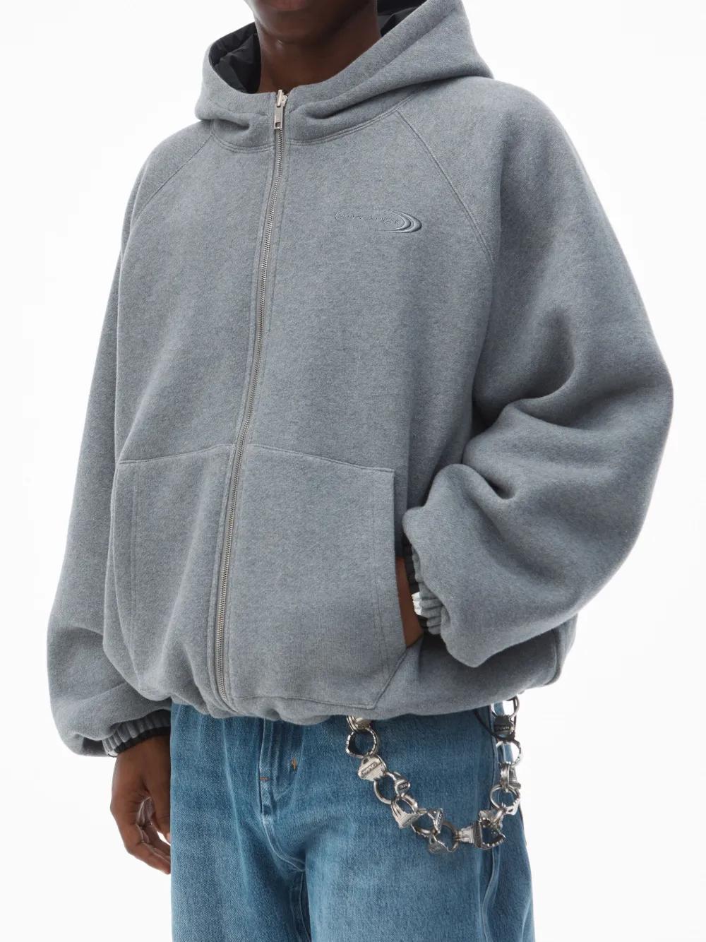 【ALEXANDER WANG】REVERSIBLE HOODIE Alexander Wang Reversible Raglan Zip Hoodie in Black | Lyst