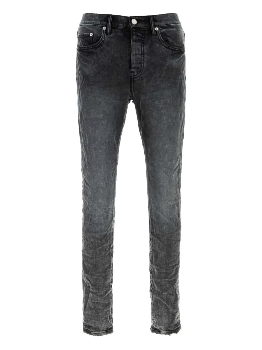 PURPLE BRAND ブラックデニム スキニー Purple Brand ダメージ スキニージーンズ | ブラック | FARFETCH JP