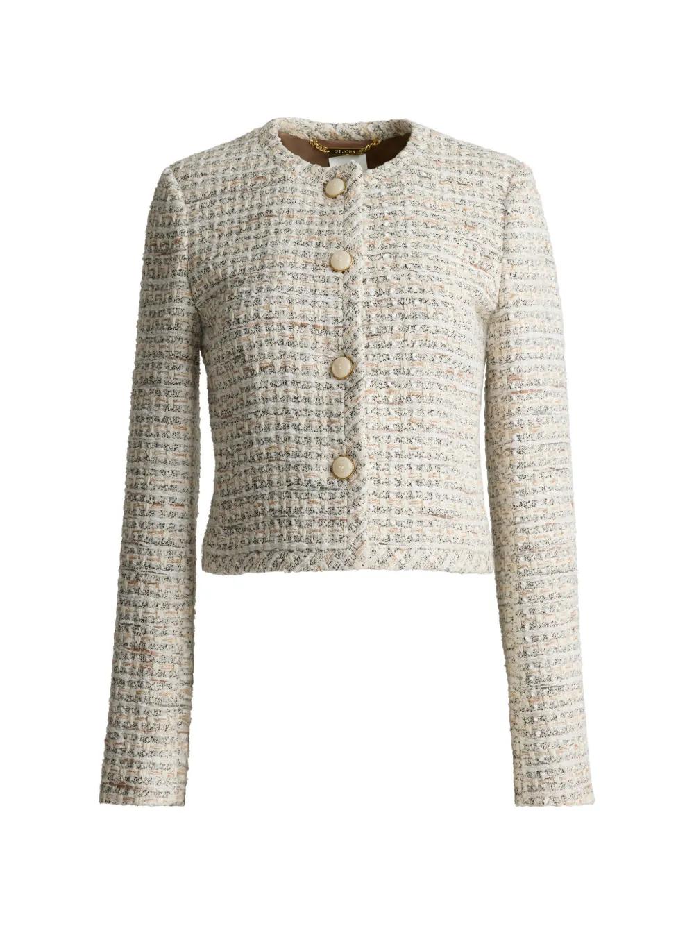 River Island - Giacca taglio corto blu navy bouclé con colletto aperto River Island - Giacca taglio corto blu navy bouclé con colletto aperto