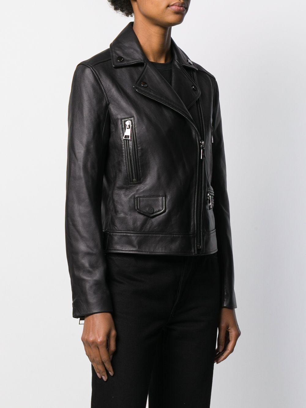 Karl Lagerfeld Ikonik Leather Biker Jacket in Black - Lyst