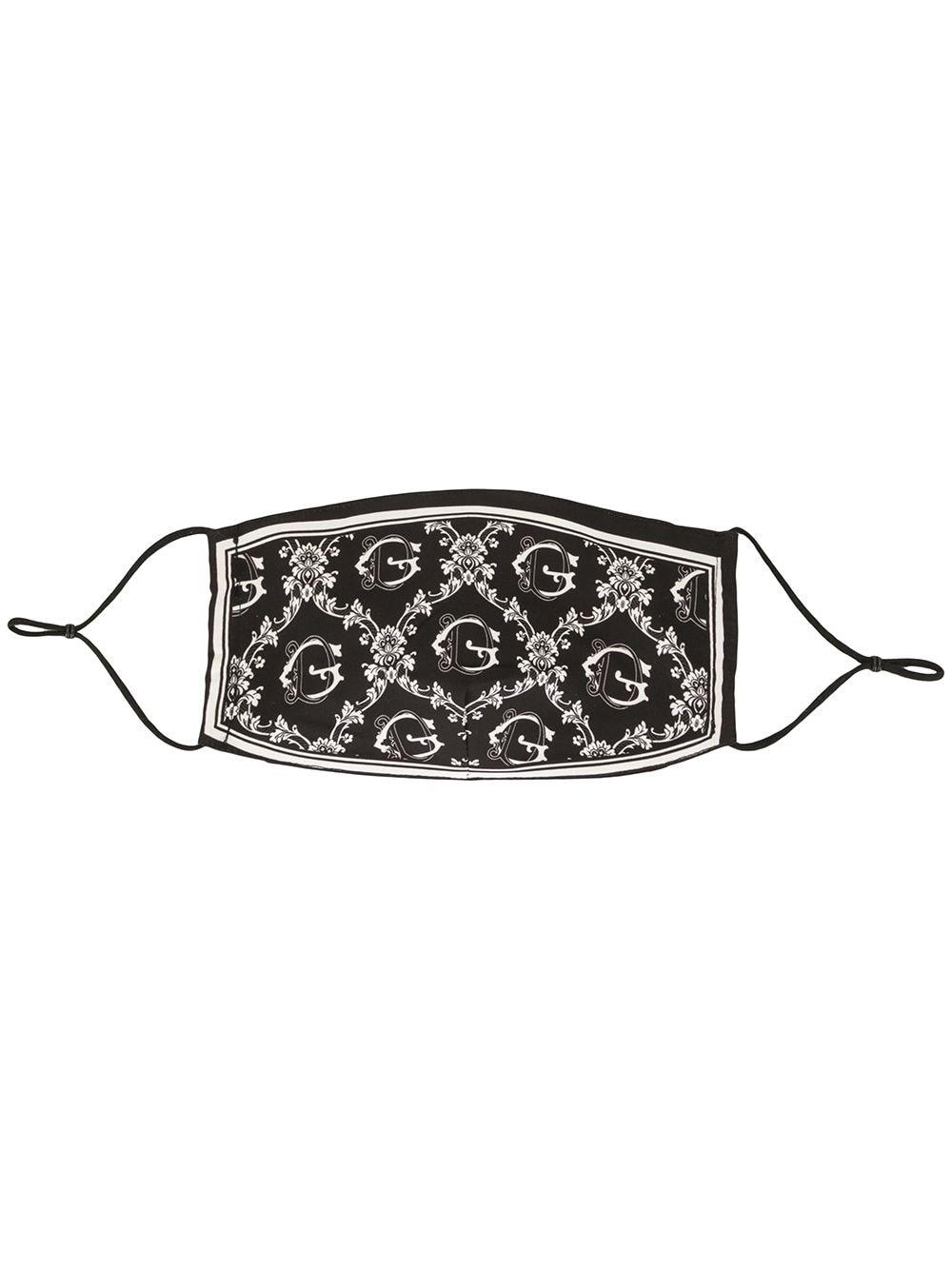 Dolce & Gabbana Cotton Monogram Print Face Mask in Black - Lyst
