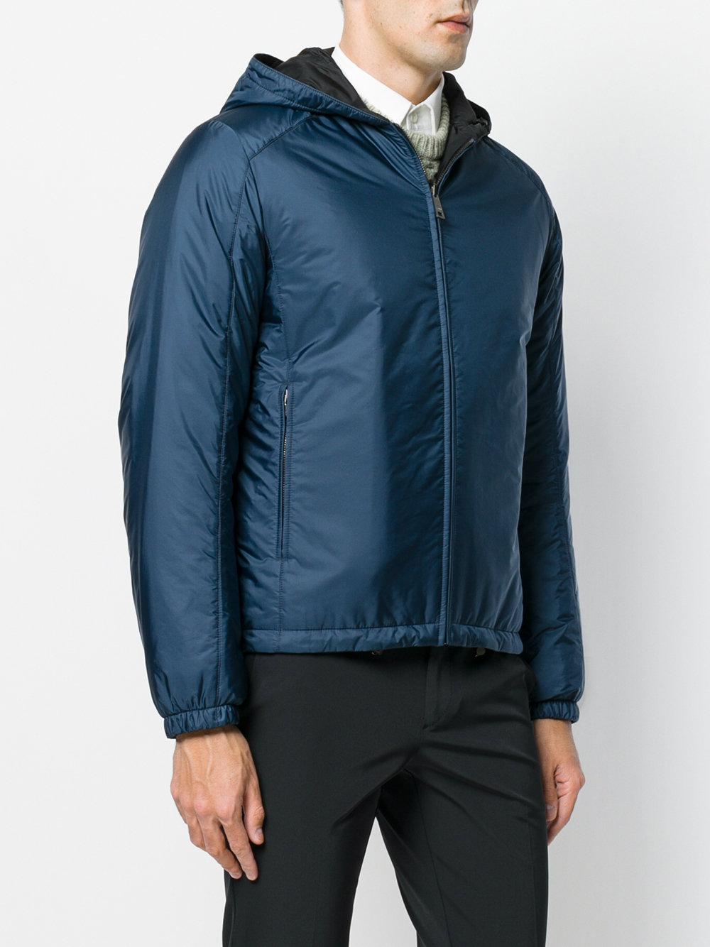 Prada Reversible Nylon Jacket in Blue for Men