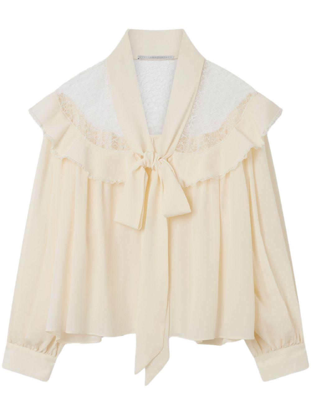 Stella McCartney レディース ナチュラル ボウタイ シルクシャツ トップス