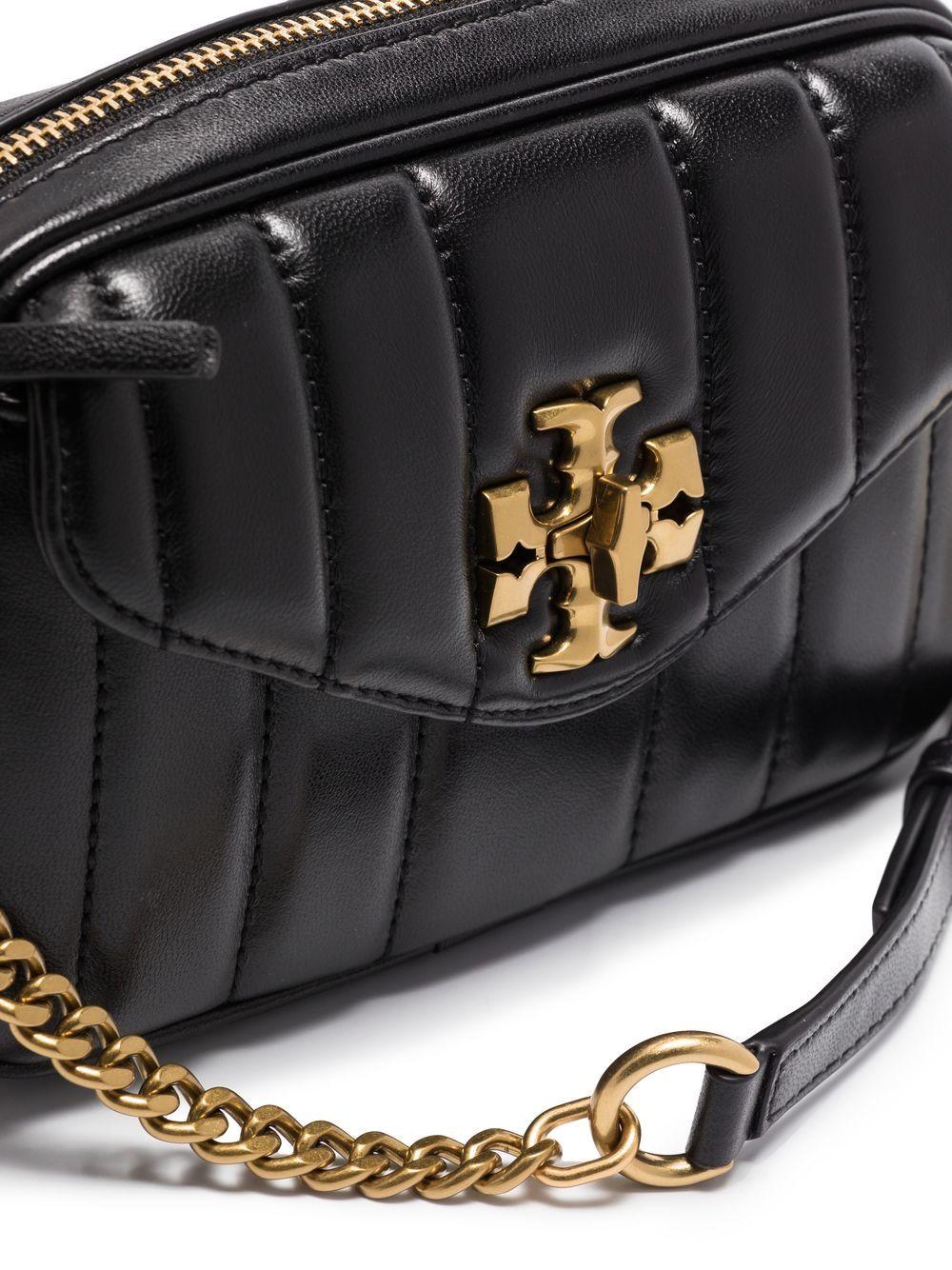 Kira Quilted Leather Shoulder Bag in Black - Tory Burch