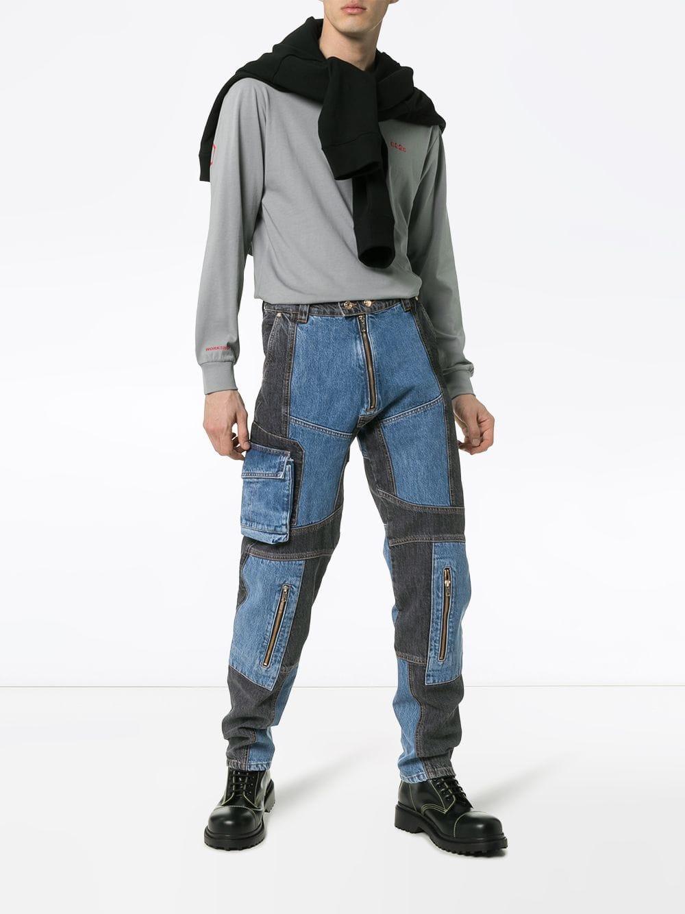 GmbH Panelled Denim Jeans in Blue for Men | Lyst