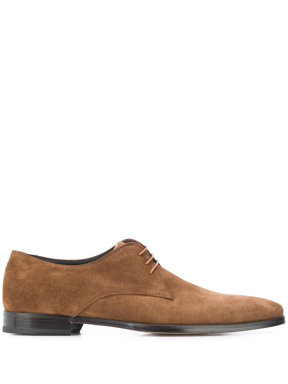 brown suede derby shoes