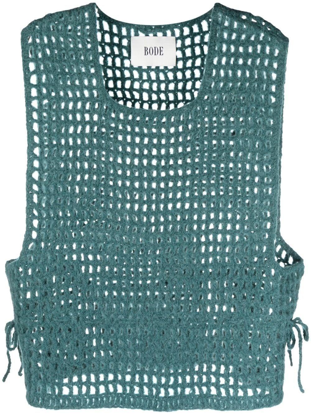 Louis Vuitton Open Side Striped Crochet Knit Crop Top
