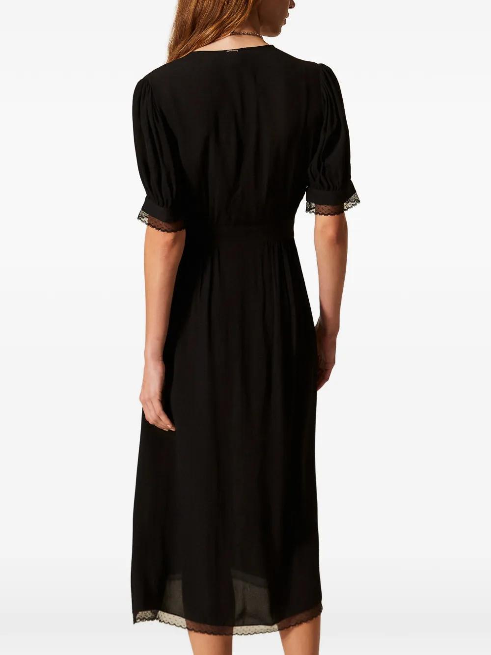 twinset midi dress Full sequin midi dress Woman, Black