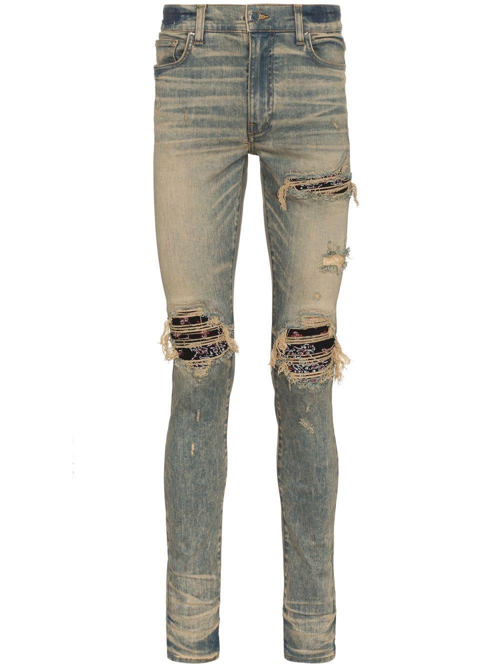 Amiri Synthetic Mx1 Bandana Skinny Jeans in Blue for Men - Lyst