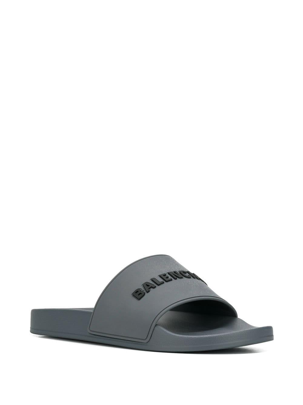 Balenciaga Everyday Logo Slides in Gray for Men | Lyst