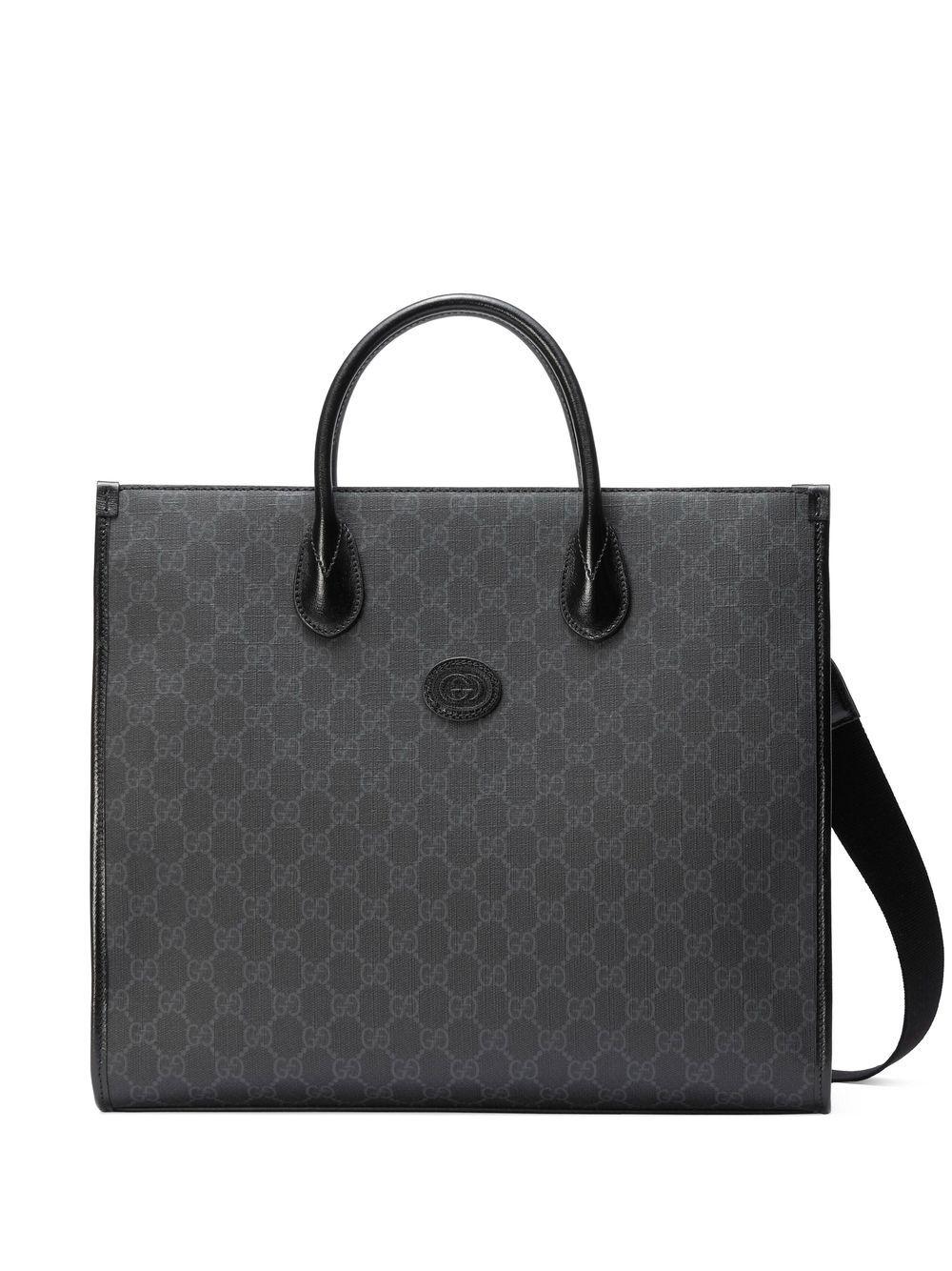 Gucci GG Supreme Leather Tote Bag in Black for Men Lyst