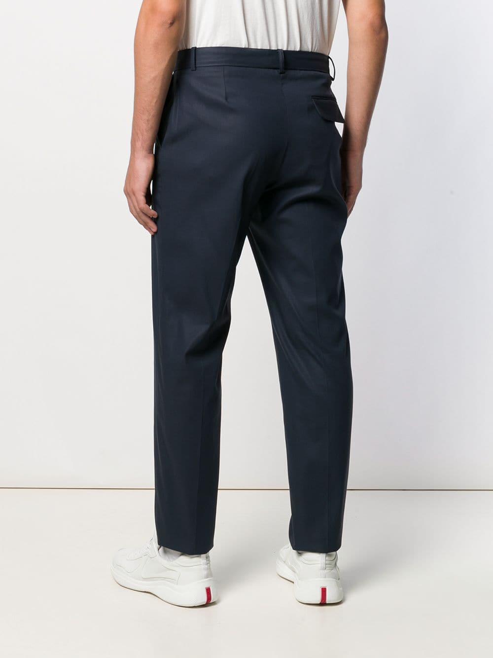KENZO Wool Slim-fit Tailored Trousers in Blue for Men - Lyst