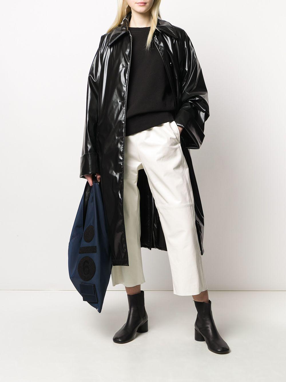 MM6 by Maison Martin Margiela Leather-look Patent Trench Coat in Black ...