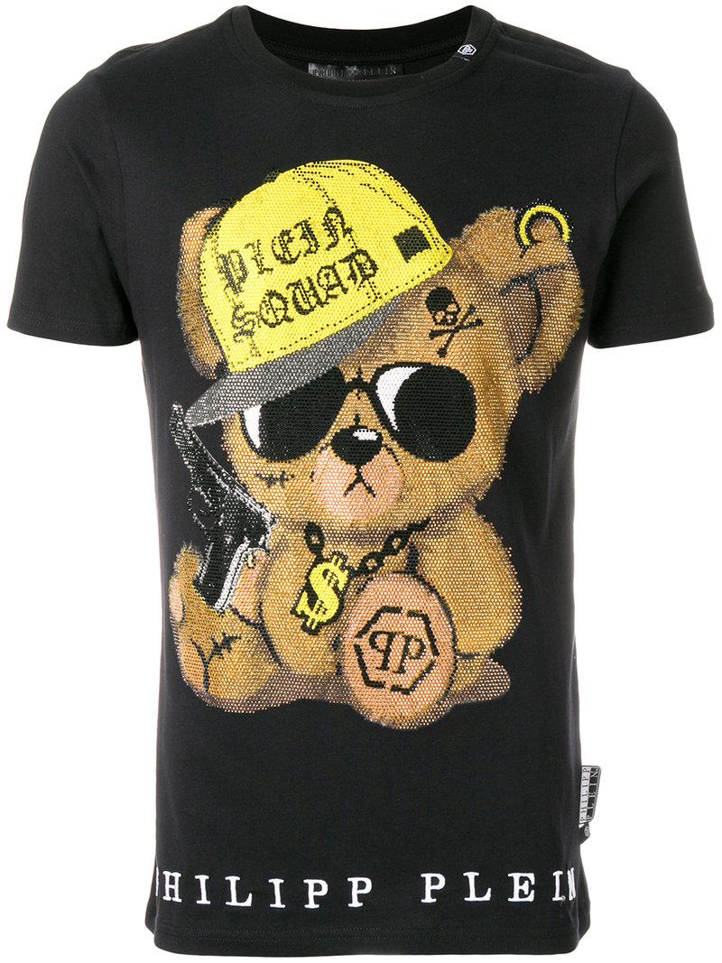 Philipp Plein Teddy Print T-shirt in Black for Men | Lyst