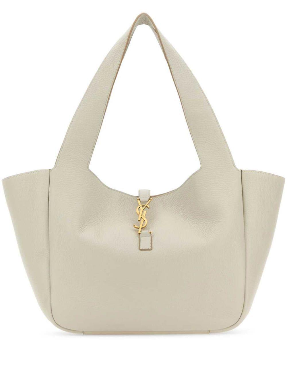 Saint Laurent Bea Leather Tote Bag in White Lyst