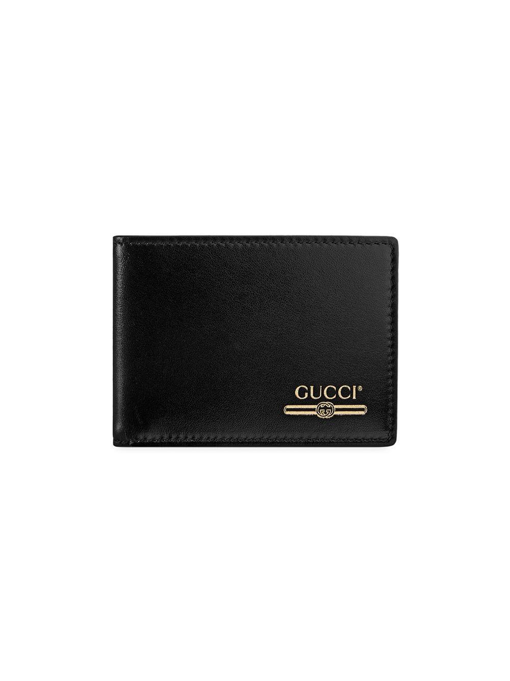 Gucci Leather Mini Wallet With Logo in Black for Men | Lyst