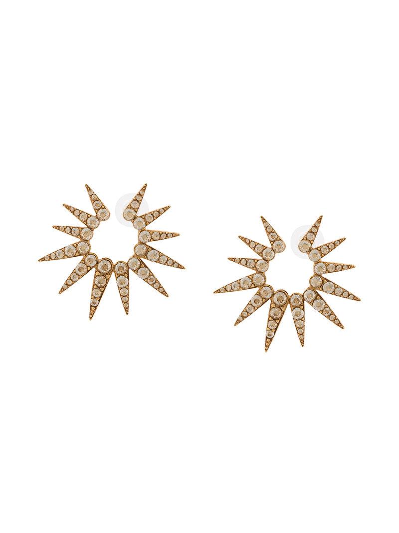 Oscar de la Renta Sea Urchin Small Earrings in Metallic | Lyst