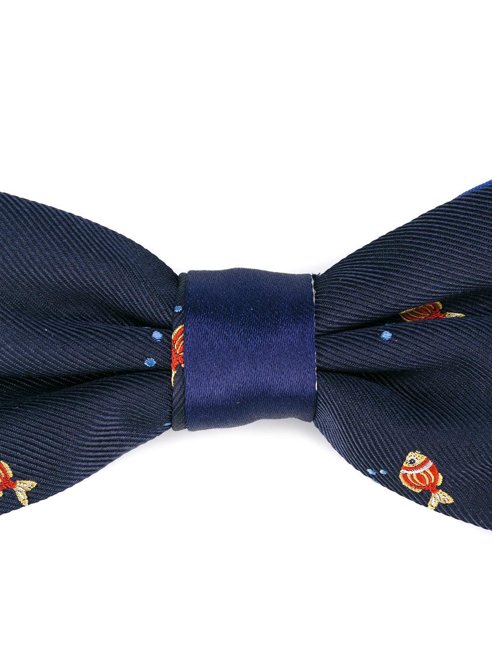 Lyst - Canali Woven Fish Bow Tie in Blue for Men