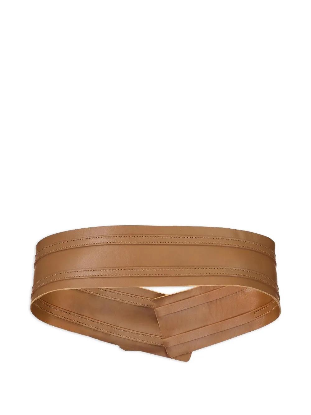 Streets Ahead Double-Buckle Leather Belt in Brown | Lyst display picture 3