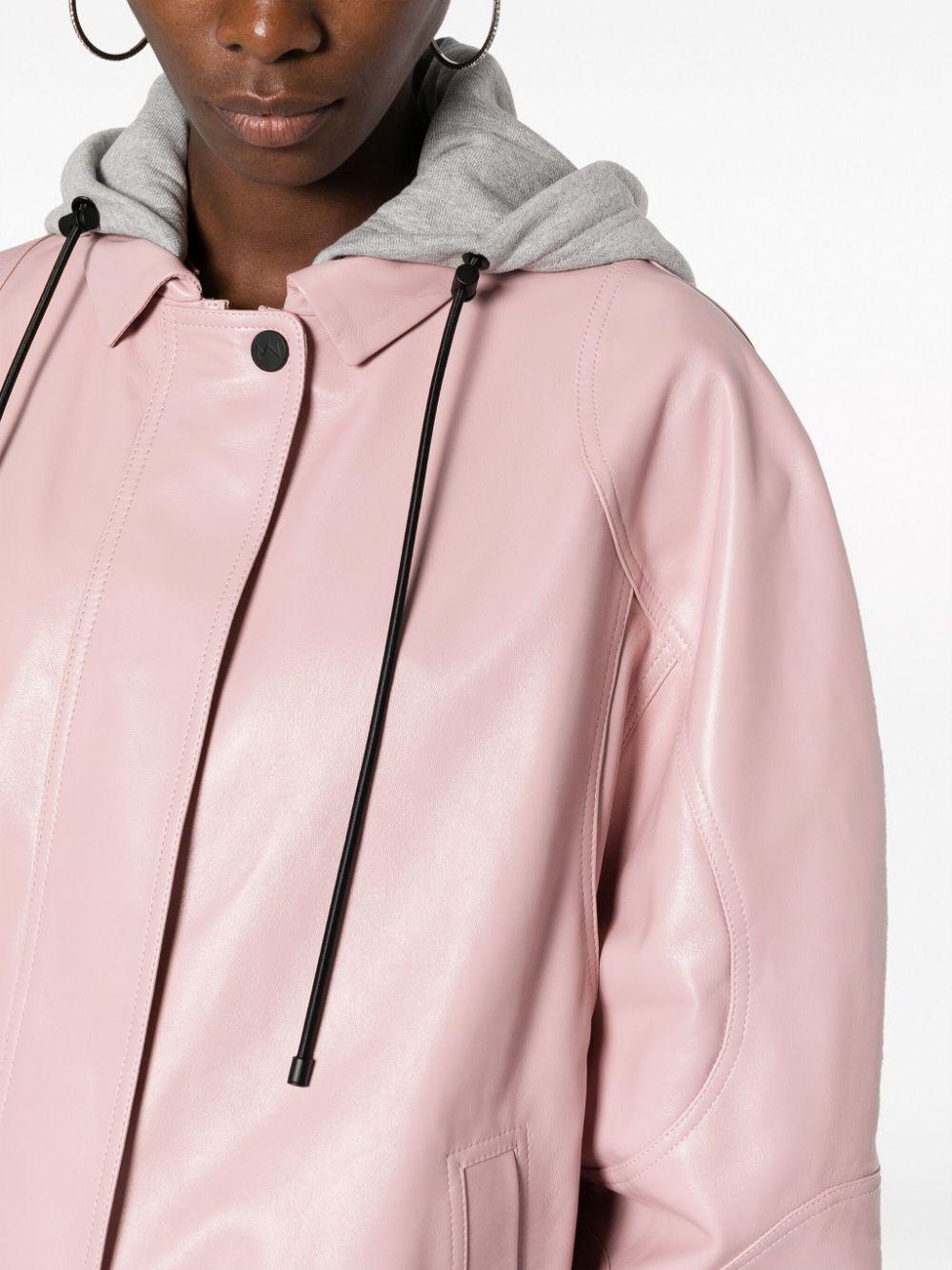 The Mannei Batumi Hooded Leather Jacket in Pink | Lyst