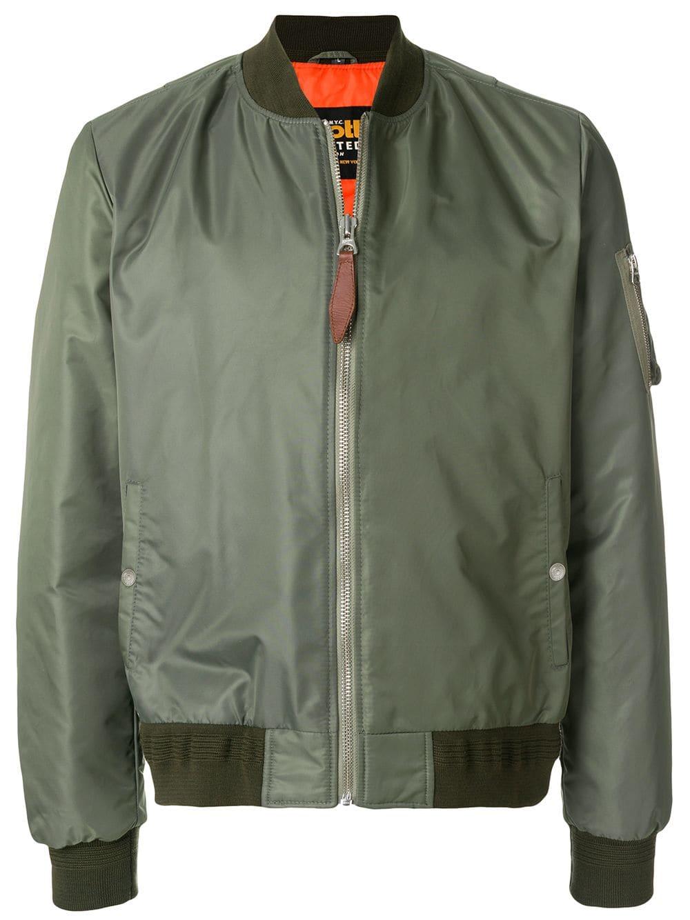 Schott Nyc Synthetic Classic Bomber Jacket in Green for Men - Lyst