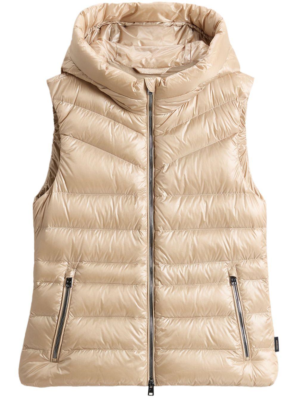 ウールリッチ キルティングパデッドジレ ロングダウンベスト