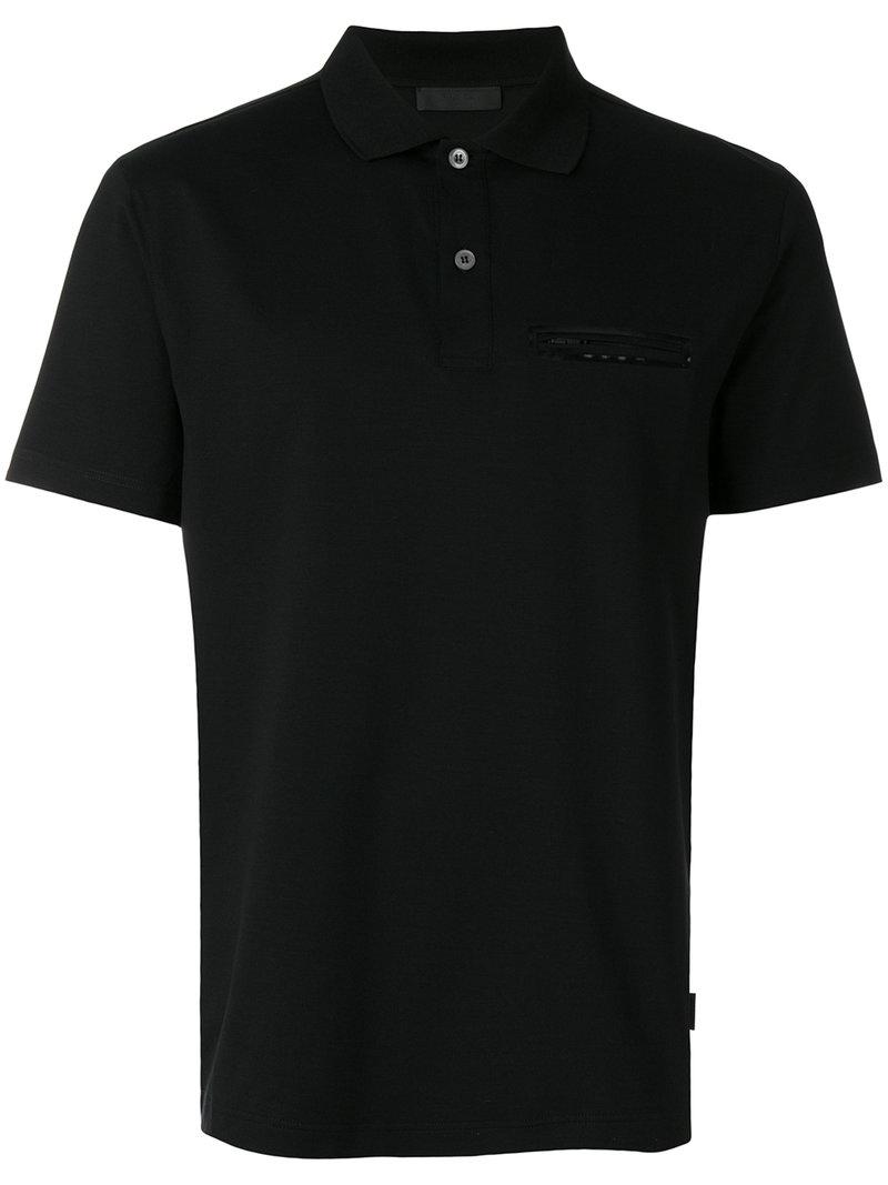 Prada Cotton Classic Polo Shirt in Black for Men - Lyst