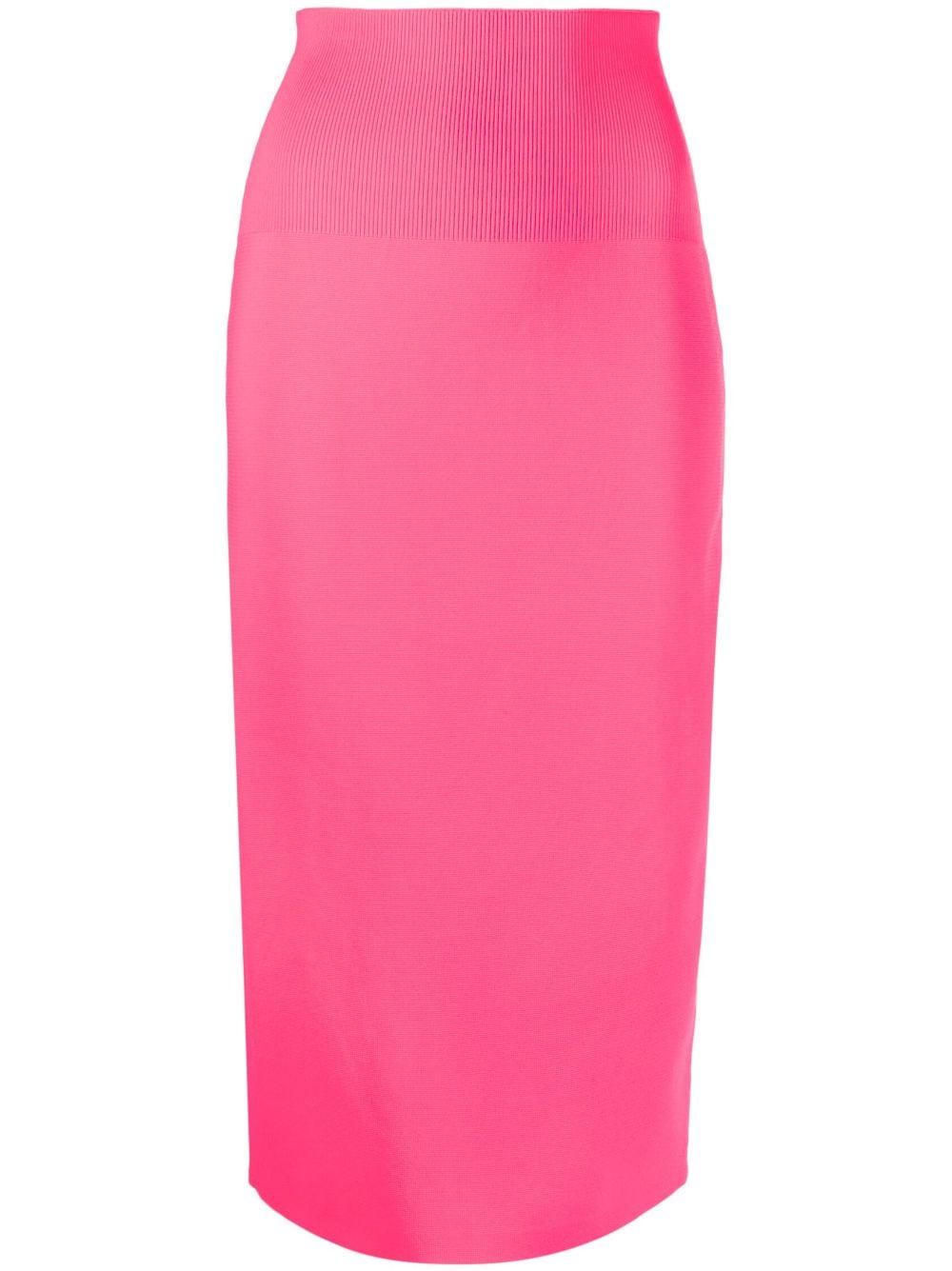 Victoria Beckham Vb Body Knitted Pencil Skirt in Pink | Lyst