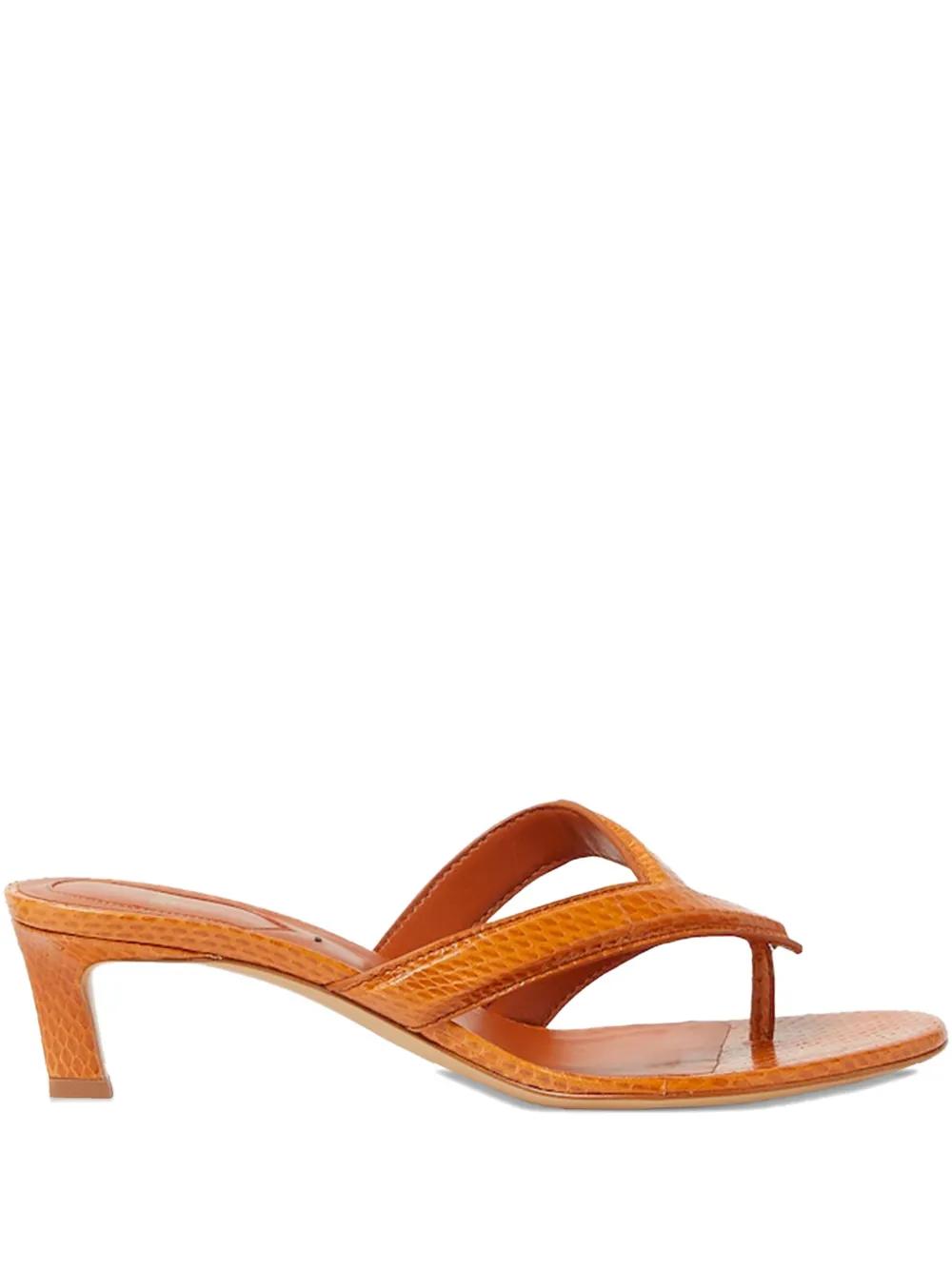 サンダル・ミュール Fendi Fendi Ffold Burgundy Brown Heel Sandal Fendi FF 95MM Traced Heel Sandals | Saks Fifth Avenue