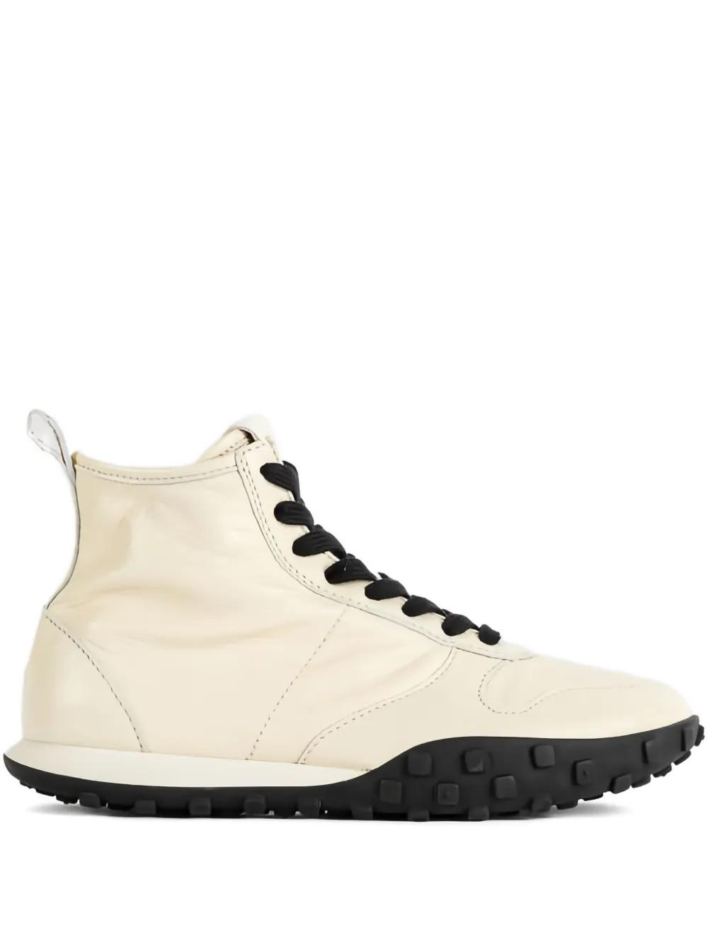 スニーカー JIL SANDER Leather high-top sneakers High-top leather sneakers in black - Jil Sander | Mytheresa