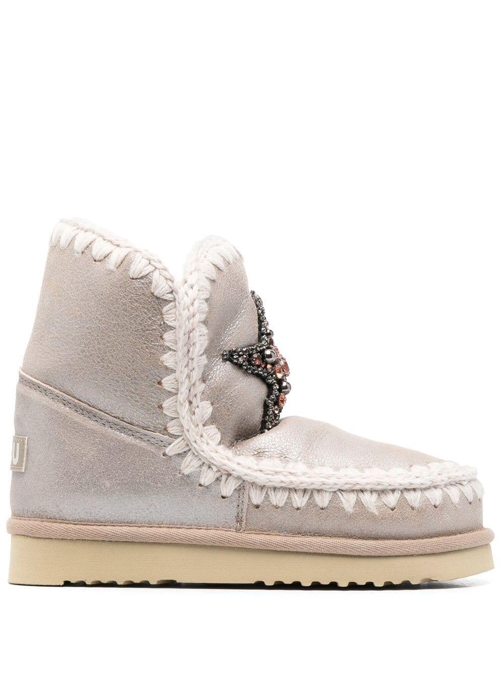 Mou Eskimo 18 Crystal Star Boots in Natural | Lyst