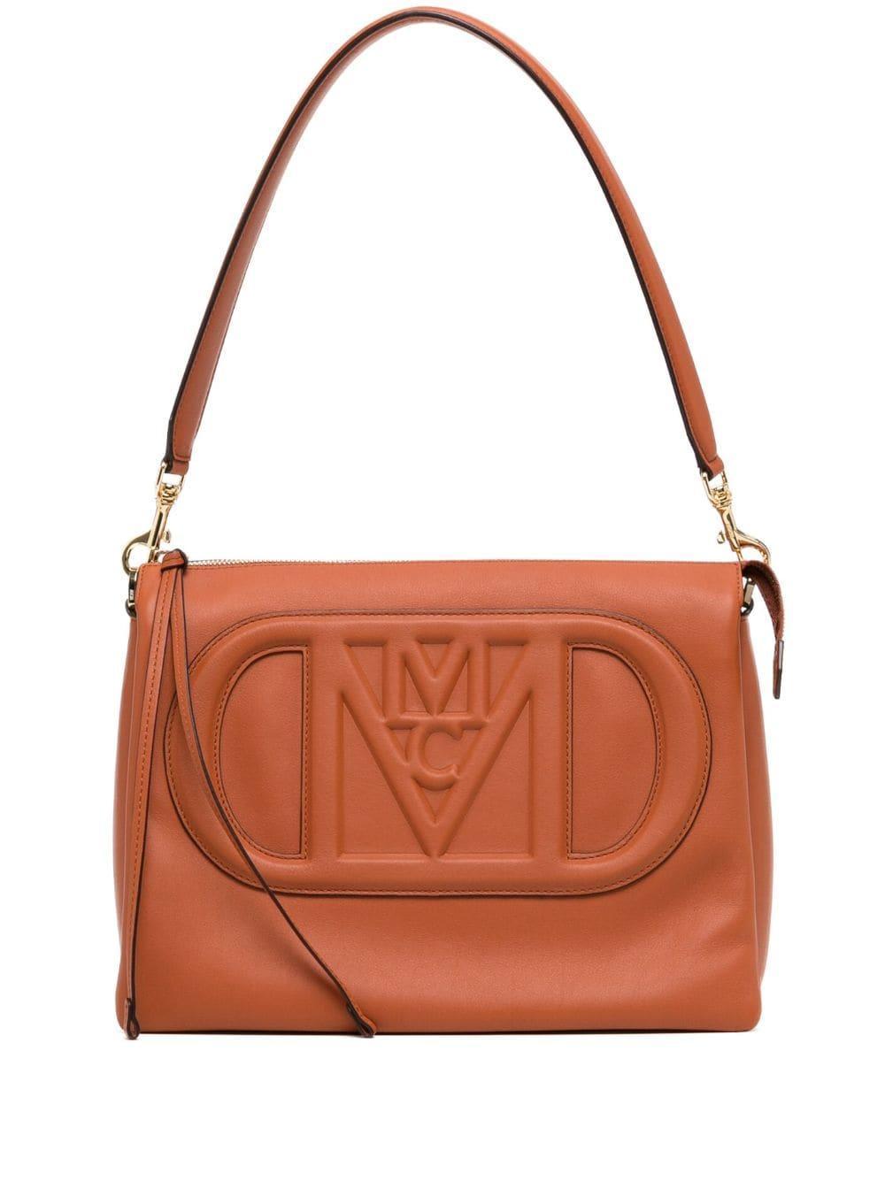 MCM Medium Travia Leather Shoulder Bag in Brown