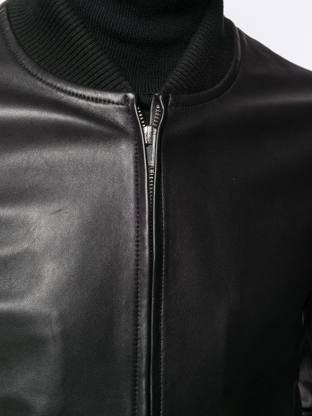 Sandro Leather Bomber Jacket in Black for Men
