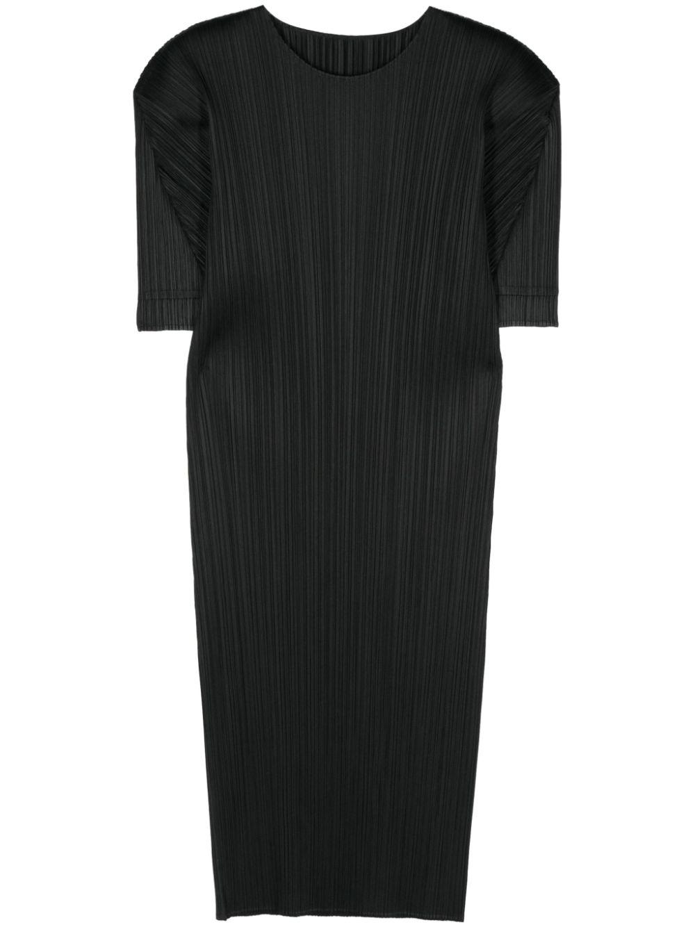 Pleats Please Issey Miyake レディース ブラック プリーツ Tシャツ 