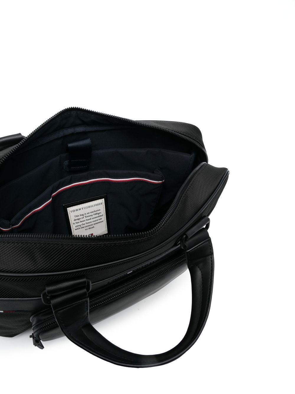 Tommy Hilfiger Logo Plaque Zip-up Briefcase in Black for Men | Lyst