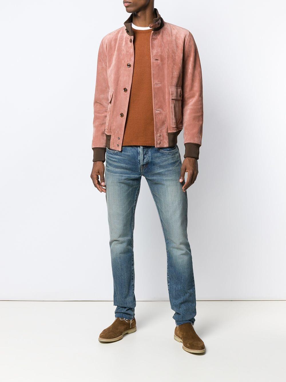 Tom Ford Fitted Bomber Jacket in Pink for Men | Lyst Canada