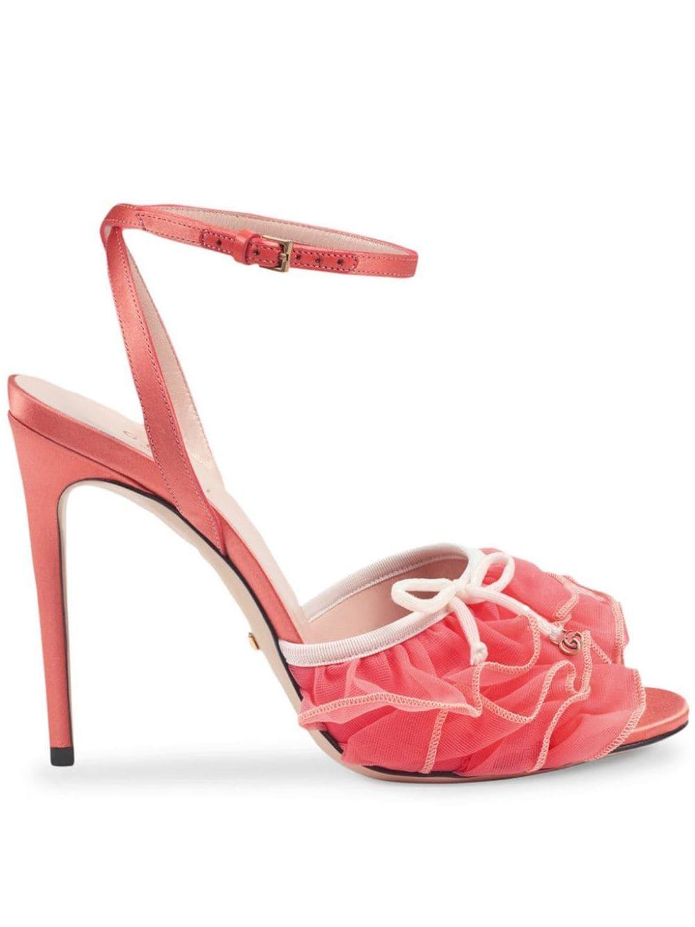 Gucci Tulle Sandals in Pink - Lyst
